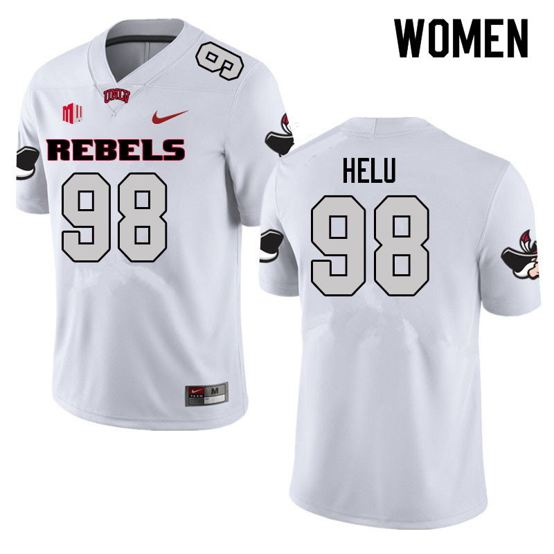 Women #98 Jameson Helu UNLV Rebels College Football Jerseys Sale-White - Click Image to Close